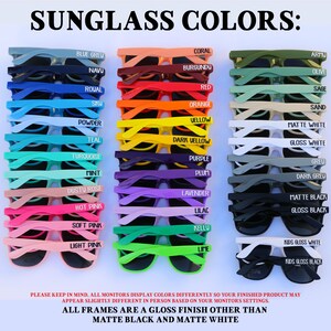 Bride Squad, Lunettes de soleil personnalisées, Week-end EVJF, Lunettes de soleil de mariage, Lunettes de soleil de fête, Lunettes de soleil de mariée, Cadeaux de demoiselle d'honneur, Tribu de la mariée image 6