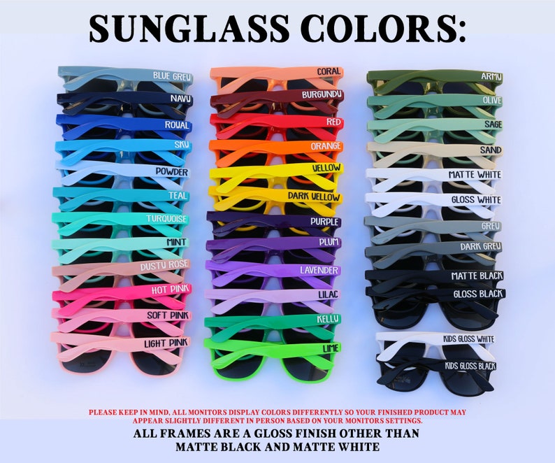 Bride Squad, Lunettes de soleil personnalisées, Week-end EVJF, Lunettes de soleil de mariage, Lunettes de soleil de fête, Lunettes de soleil de mariée, Cadeaux de demoiselle d'honneur, Tribu de la mariée image 6
