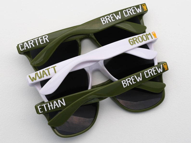 Bride Squad, Lunettes de soleil personnalisées, Week-end EVJF, Lunettes de soleil de mariage, Lunettes de soleil de fête, Lunettes de soleil de mariée, Cadeaux de demoiselle d'honneur, Tribu de la mariée image 2