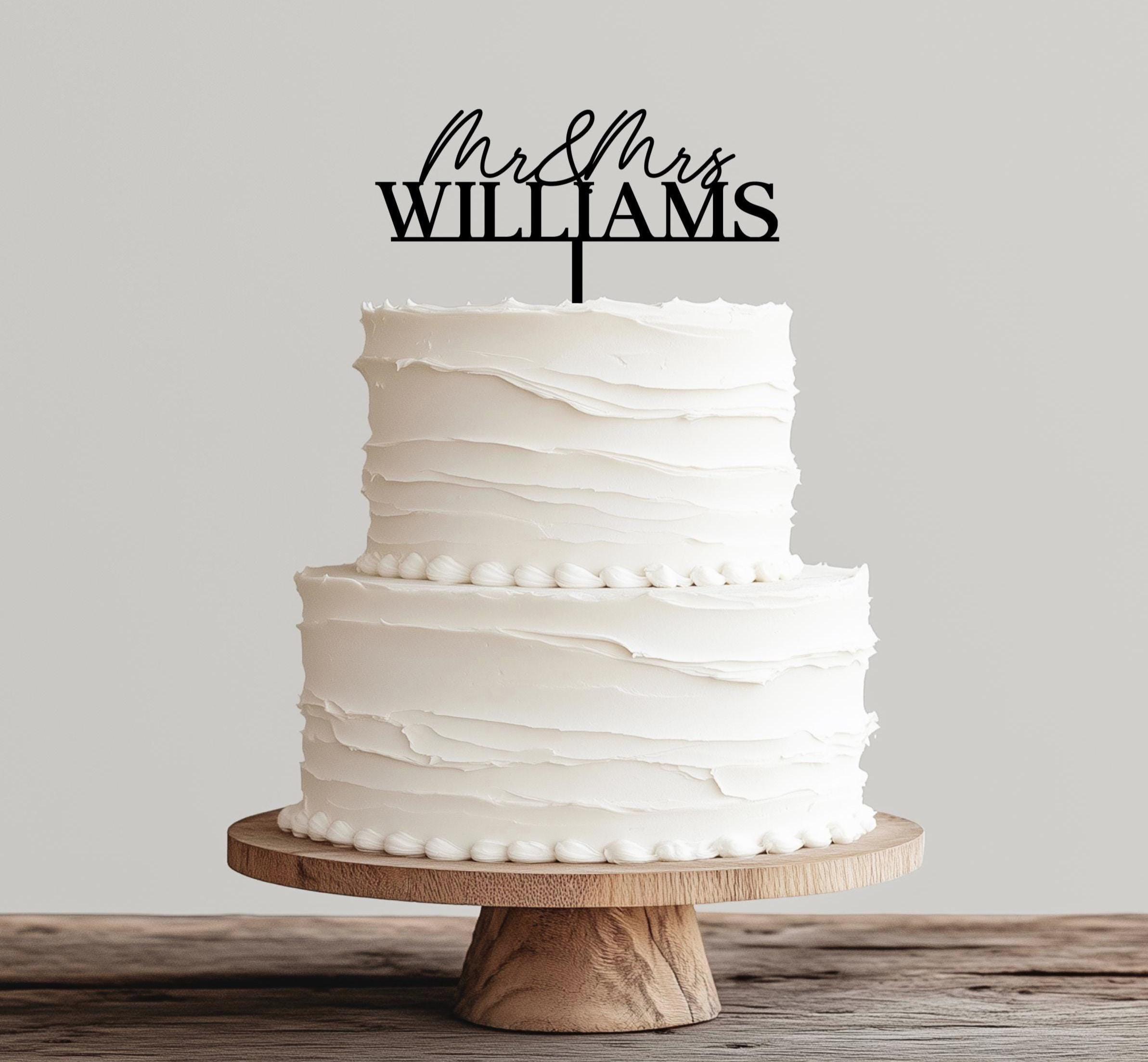 Rustic Wedding Cake Topper, Custom Mr and Mrs Cake Topper, Personalized Last Name Cake Topper, Bride and Groom Wedding Cake Topper, Decor