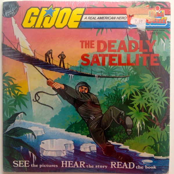 G.I. Joe - The Deadly Satellite SEALED 7' Vinyl Record / Book, Kid Stuff DBR 207, Children's Story, 1984, Original Pressing