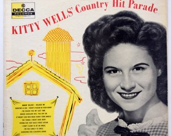 Kitty Wells&#39; Country Hit Parade LP Vinyl Record Album, Decca - DL 8293, Country, 1956, Original Pressing