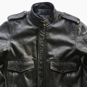 Black Leather Jacket Gein Gericke Size 44 - Etsy
