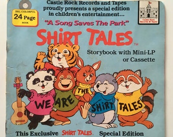 Shirt Tales - A Song Saves the Park 7&#39; Vinyl Record / Book, Castle Rock Records - KS 085, 1983, Original Pressing