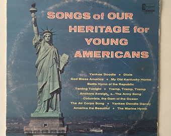 Songs of Our Heritage for Young Americans LP Vinyl Record Album, Disneyland-DQ-1217, 1961, Original Pressing
