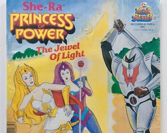 She-Ra Princess of Power - The Jewel of Light SEALED 7&#39; Vinyl Record / 24 Page Book, Kid Stuff Records - 285, 1986, Original Pressing