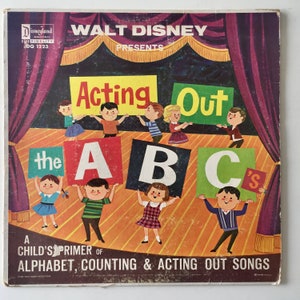 Acting Out The ABC&#39;s LP Vinyl Record, Disneyland - DQ 1223, 1962, Original Pressing