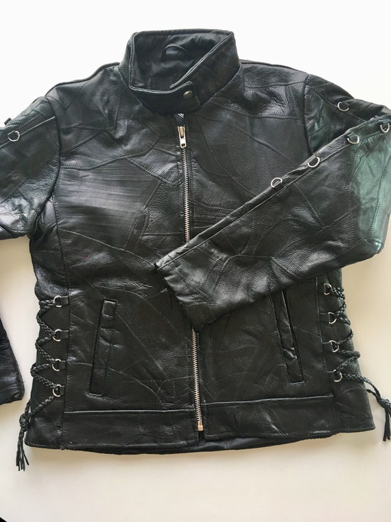 diamond plate buffalo leather jacket