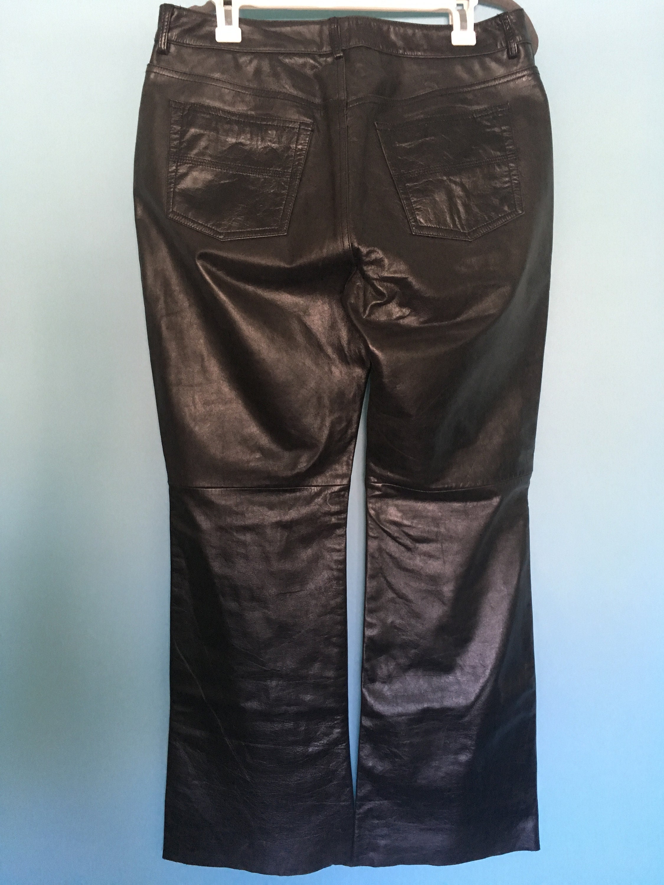 Black Leather Pants Express Size 34 / 13/14 | Etsy