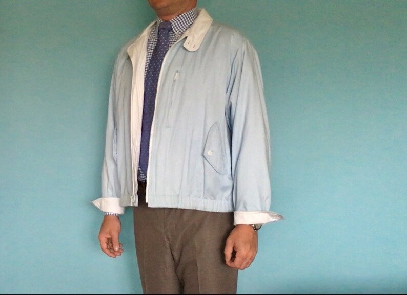 Download Light Blue London Fog Harrington Jacket Size 42 REG | Etsy
