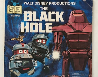 The Black Hole 7' Vinyl Record / 24 Page Read Along Book, Disneyland - 381, Children's Story, 1979, Original Pressing