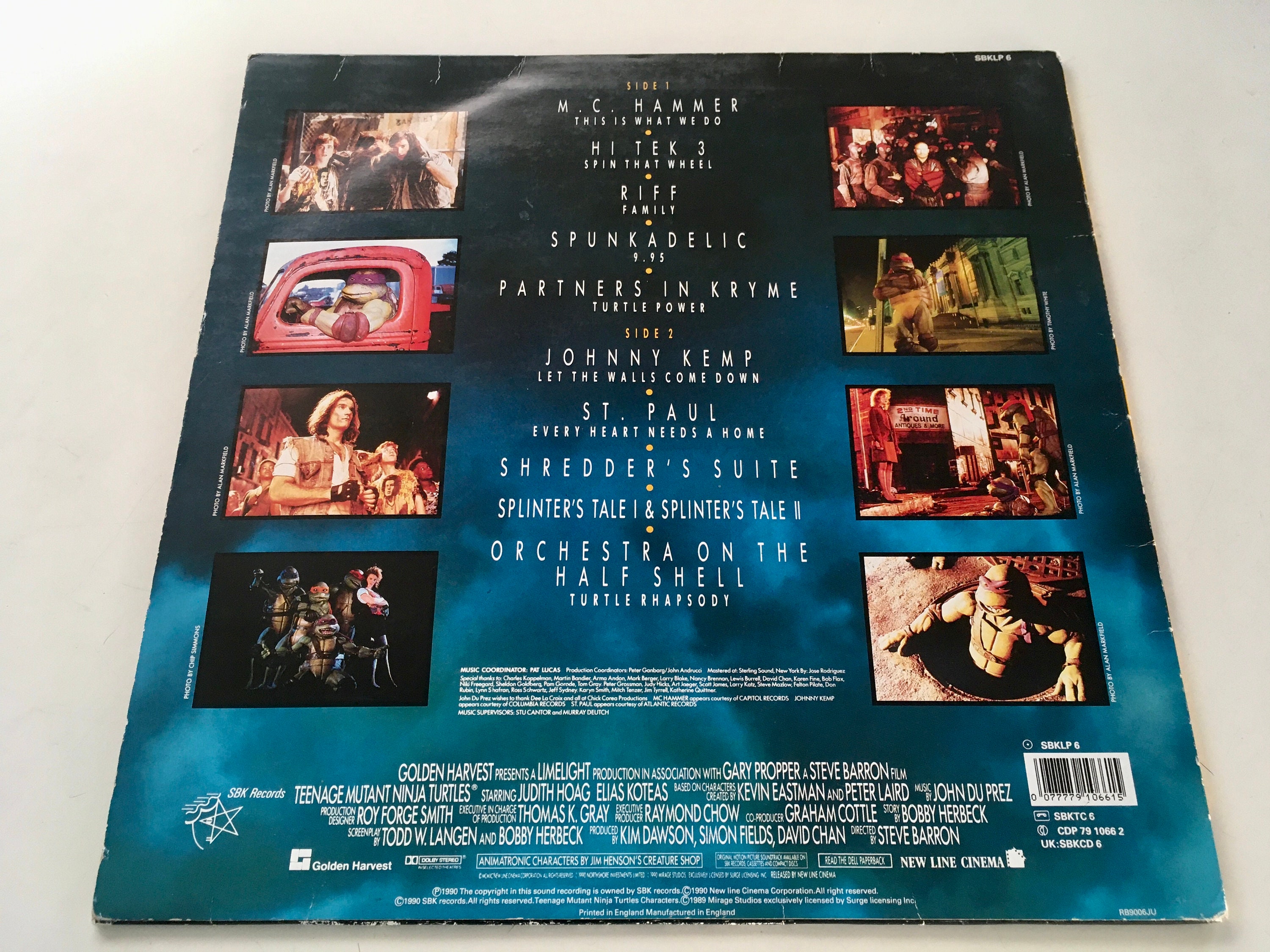 Teenage Mutant Ninja Turtles LP 1990年 Teenage Mutant Ninja Turtles (1990) Original Motion Picture