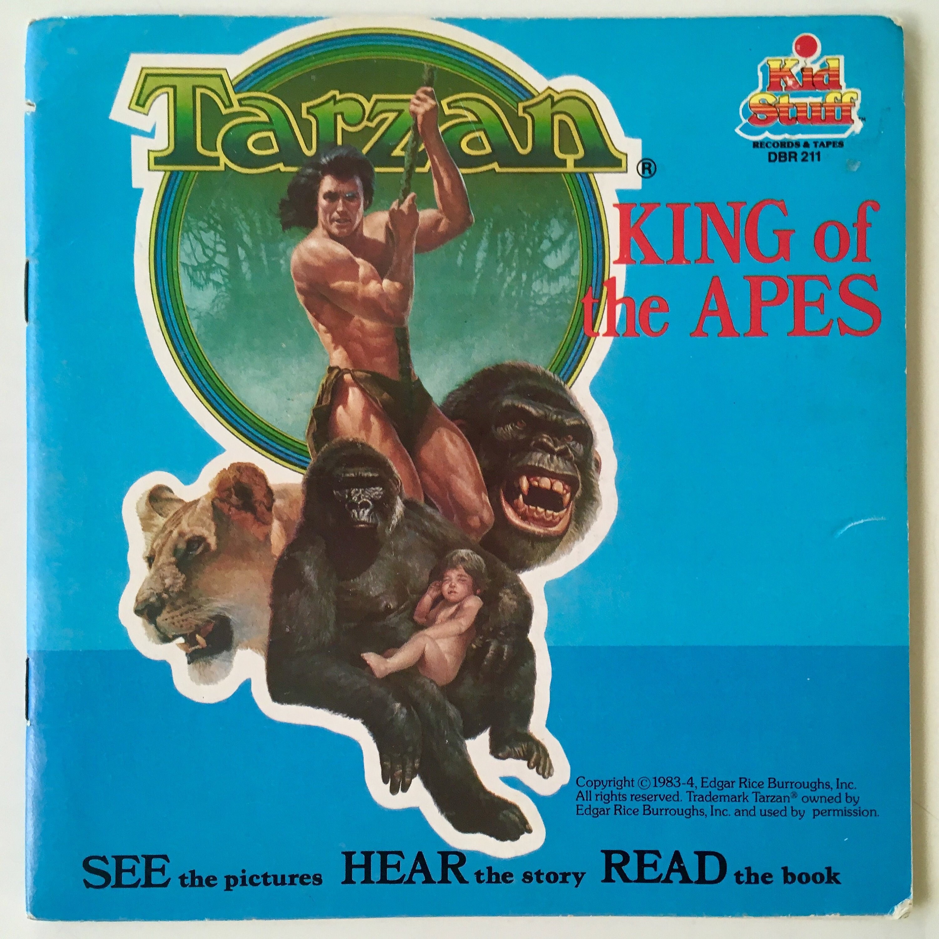 Tarzan: King of the Apes 7' Vinyl Record / Book, Kid Stuff Records