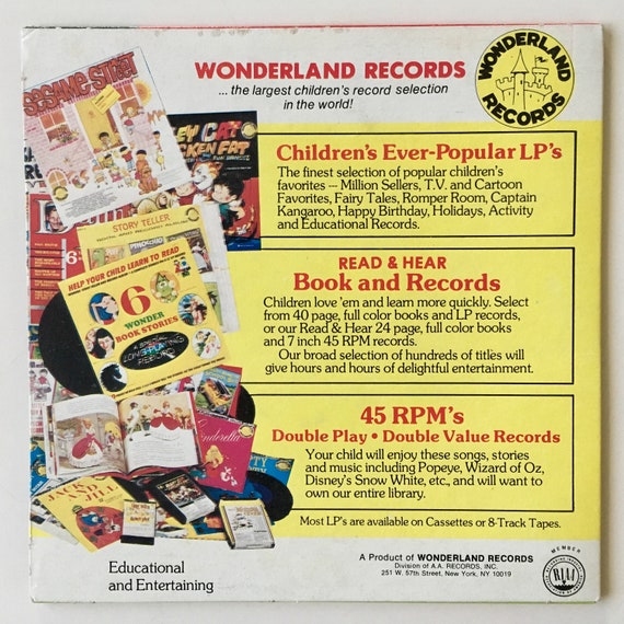 Pinocchio (songs From Walt Disney's) 7' Vinyl Record, Wonderland