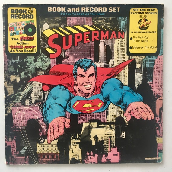 Superman Book and Record Set LP Vinyl Record Album, Power Records