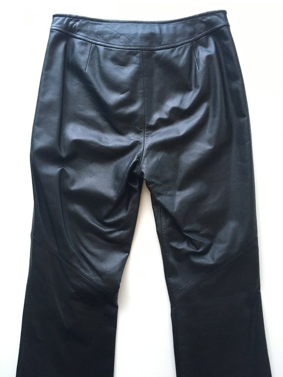 Black Leather Pants - Ralph Lauren, Size 29 / 6 - image 4