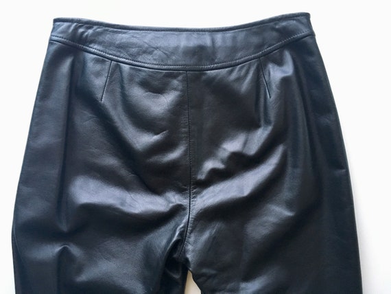 Black Leather Pants - Ralph Lauren, Size 29 / 6 - image 3