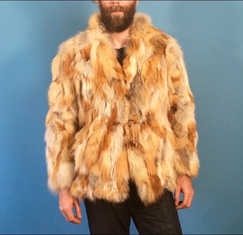 Drawstring Rabbit Fur Coat Rabbit Fur Coat, Tricolor - Size M - Etsy