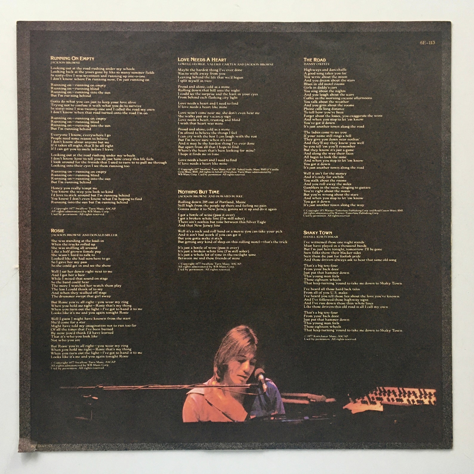 Jackson Browne Running on Empty LP Vinyl Record Album - Etsy