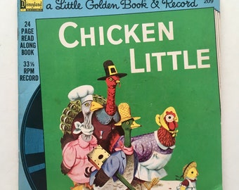 Chicken Little 7' Vinyl Record / 24 Page Read Along Book, Disneyland - 209, 1976, Original Pressing