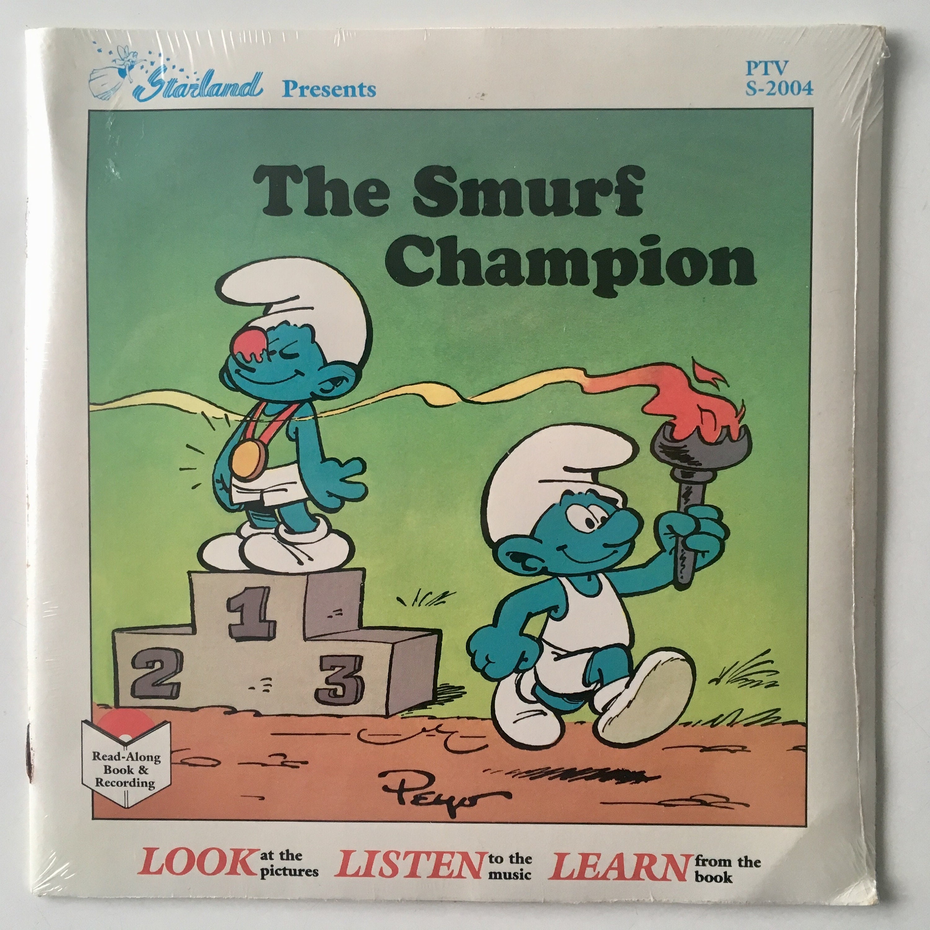 Smurfs Vintage 1984 Collectible Smurfing in the Air Read-along