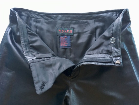 Black Leather Pants - Ralph Lauren, Size 29 / 6 - image 9