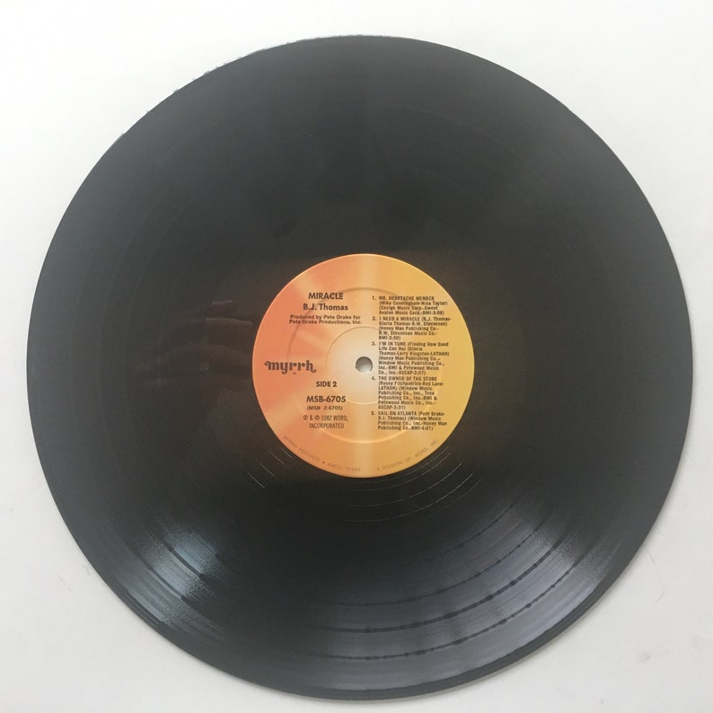 B.J. Thomas Miracle LP Vinyl Record Album Myrrh MSB-6705 - Etsy
