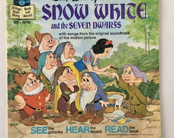 Biancaneve e i sette nani (La storia di Walt Disney) 7' Disco in vinile/Libro, Disneyland 310, 1977