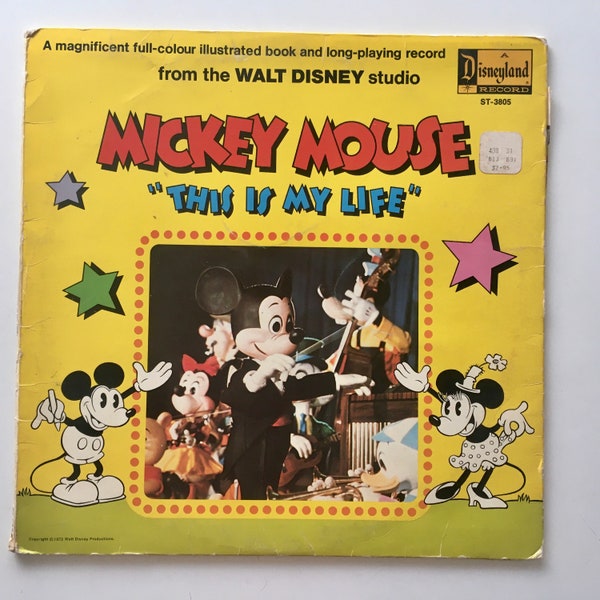 Mickey Mouse - This Is My Life LP Vinyl Record Album, Disneyland - ST-3805, Soundtrack, Story, 1972, Original Pressing UK Import