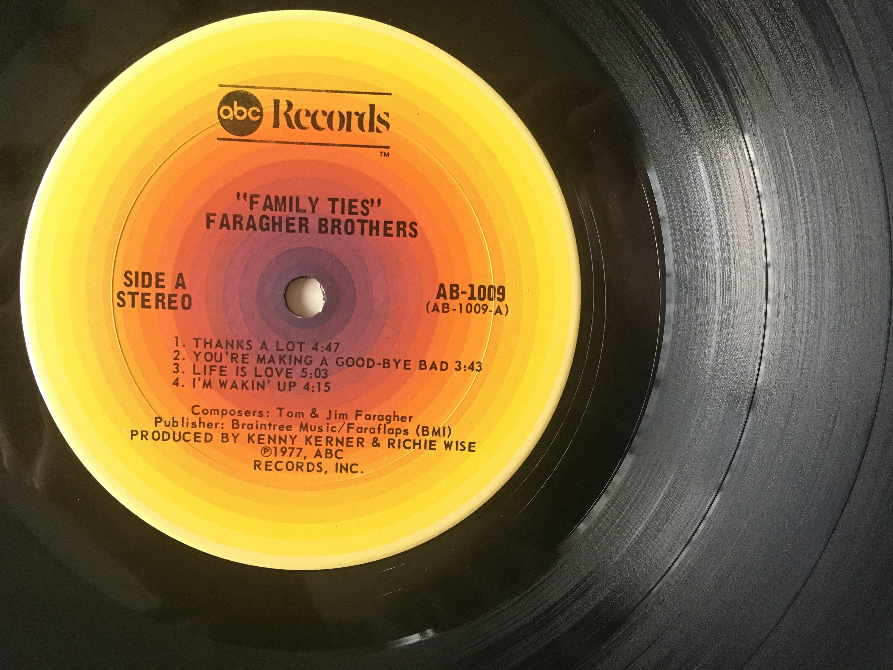 Faragher Bros - Family Ties LP Vinyl Record Album, ABC Records