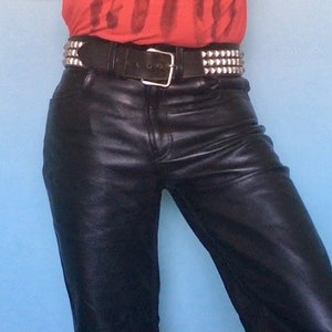Pantalon en cuir noir - Xelement, Taille 32