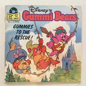 Gummi Bears: Gummies to the Rescue! 7&#39; Vinyl Record / 24 Page Book, Disneyland - 501, Children&#39;s Story, 1985, Original Pressing