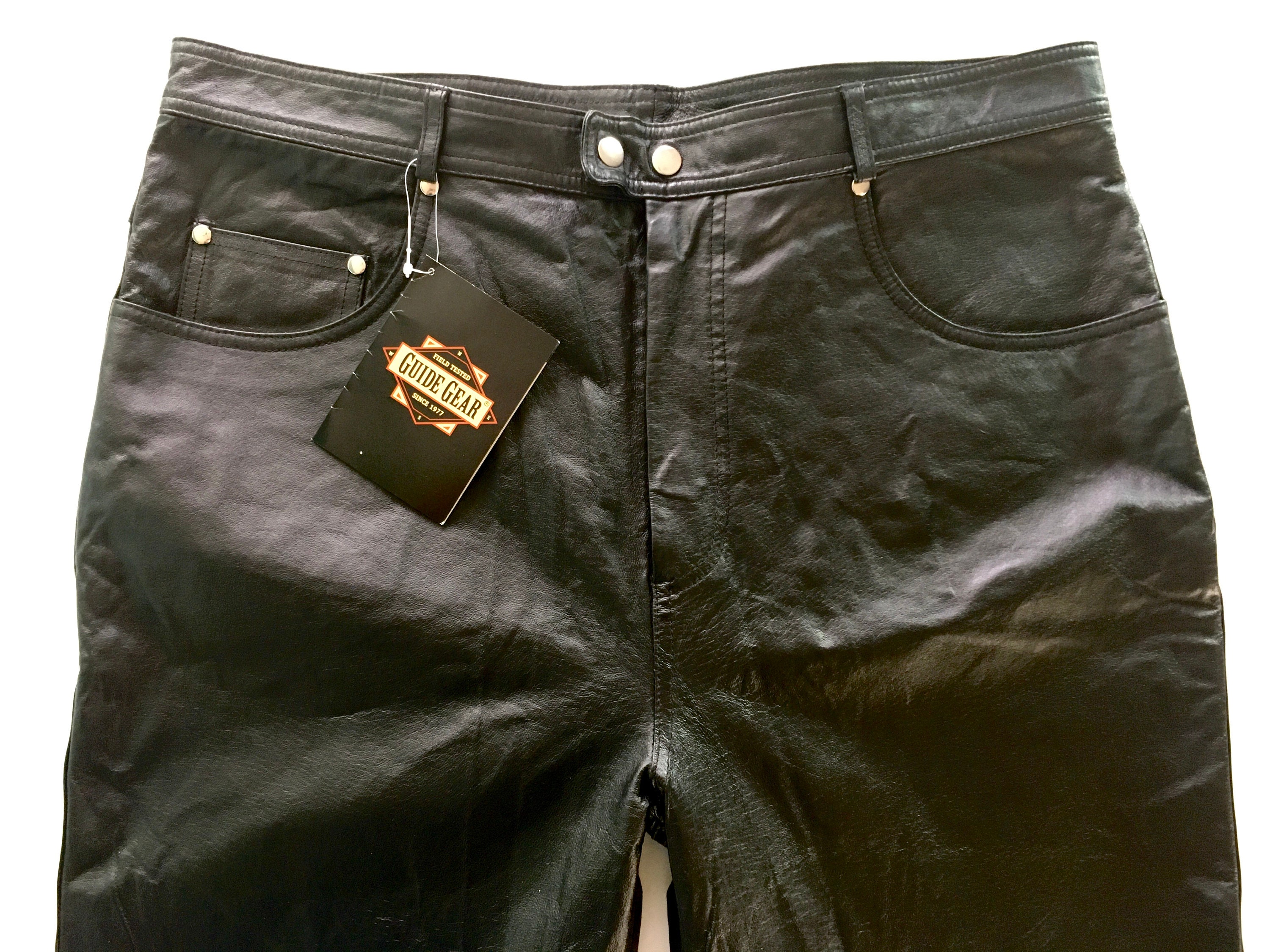 mens leather pants size 38