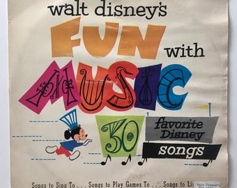 Walt Disney's Fun with Music LP Vinyl Record Album, Disneyland - DQ-1209, 1961 Original Pressing