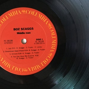 Boz Scaggs Middle Man LP Vinyl Record Columbia FC 36106 - Etsy