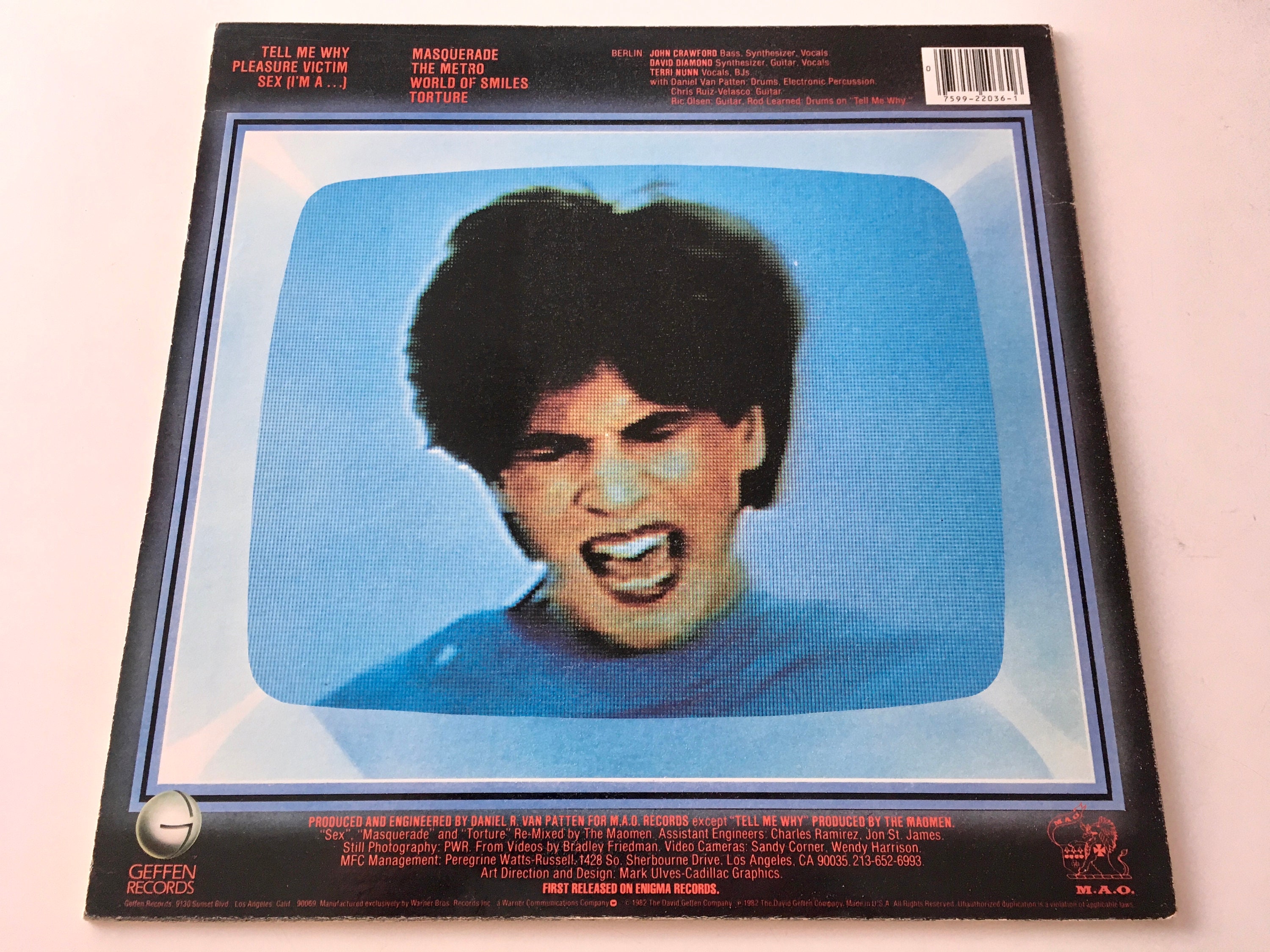 Berlin - Pleasure Victim LP Vinyl Record Album, Geffen Records