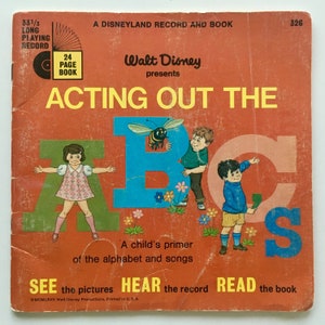 Odgrywanie ABC 7&#39; Płyta winylowa / Książka, Disneyland 326, Opowieść dla dzieci, 1967, Oryginalne tłoczenie