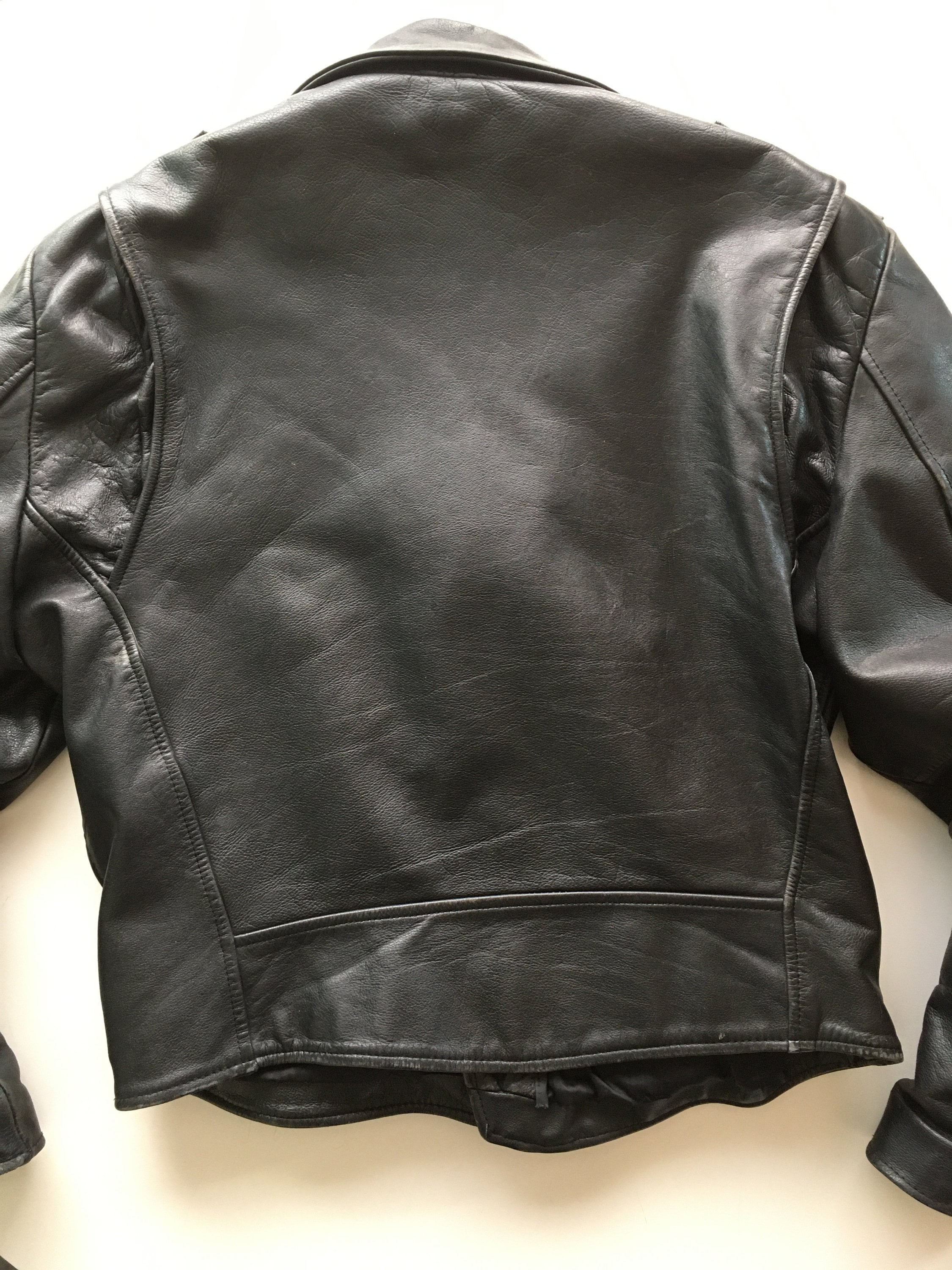Black Genuine Leather Motorcycle Jacket Open Road Size 42 | Etsy