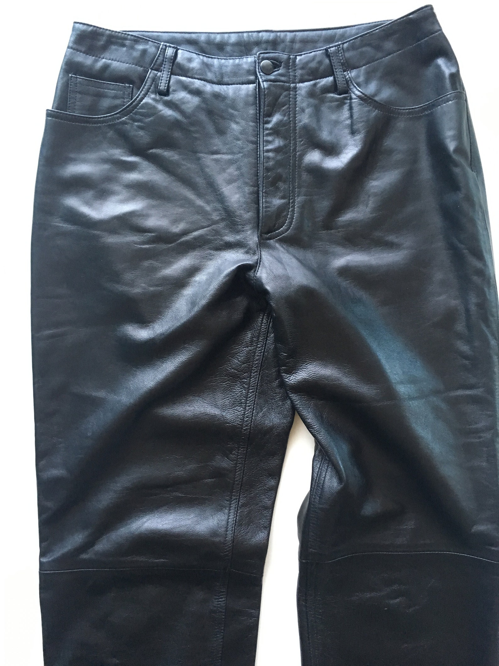 Black Leather Pants Marisa Christina Size 31 / 10 Petite - Etsy