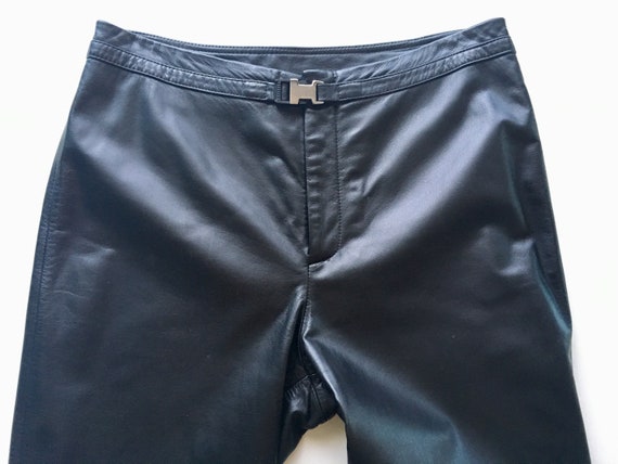 Black Leather Pants - Ralph Lauren, Size 29 / 6 - image 1