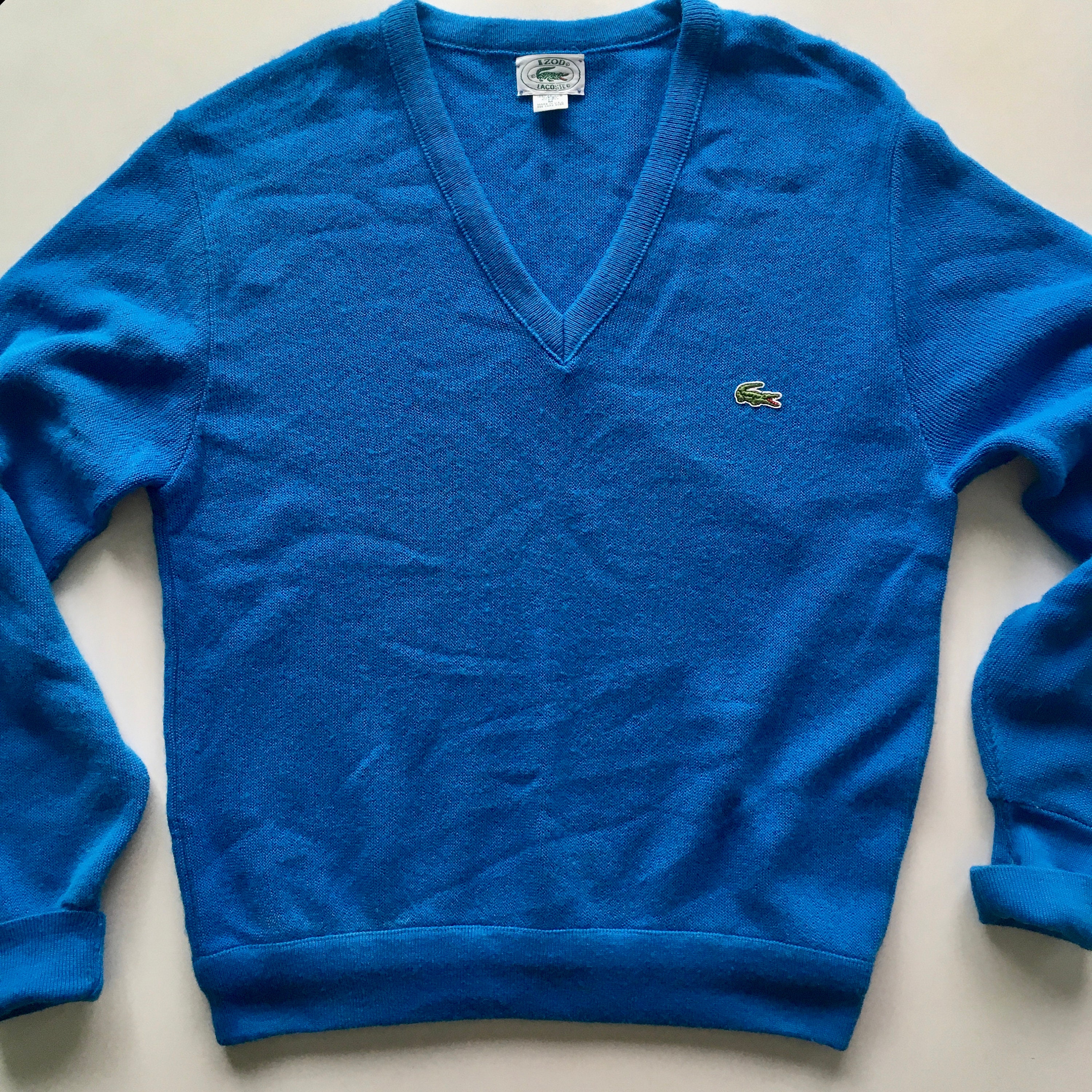 Blue IZOD LACOSTE Sweater With V Neck, Size M - Etsy