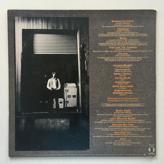 Jackson Browne - Running on Empty LP Vinyl Record Album, Asylum