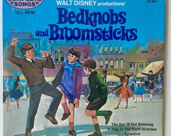 Bedknobs and Broomsticks SEALED 7' EP Vinyl Record, Disneyland FS - 901, Children's Music, 1972,  Original Pressing