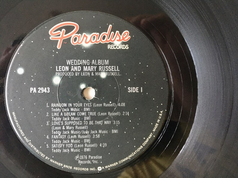 Leon &amp; Mary Russell Wedding Album LP Vinyl Record Album Etsy