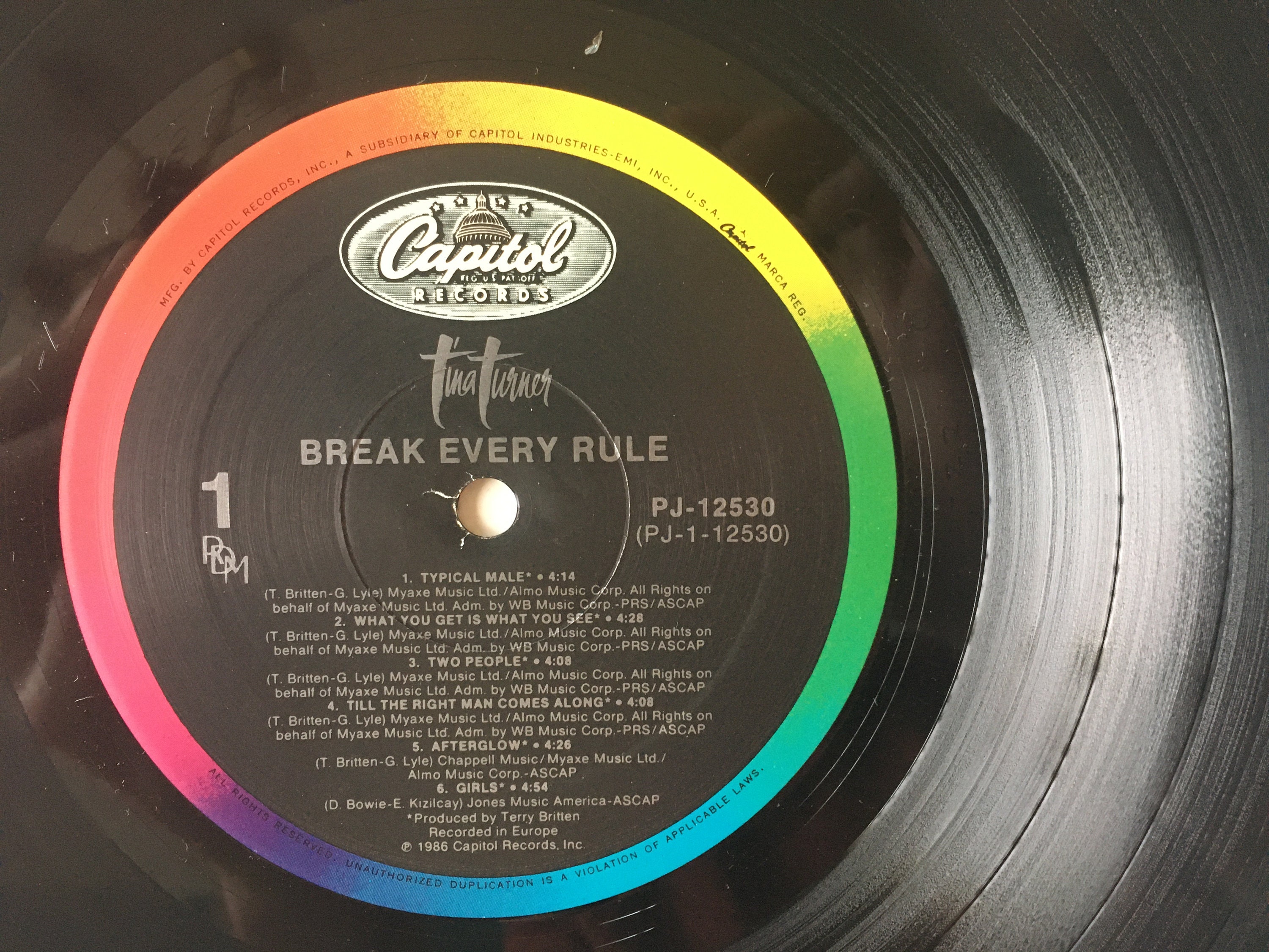 ティナ・ターナー / ブレイク・エヴリ・ルール（中古レコード
