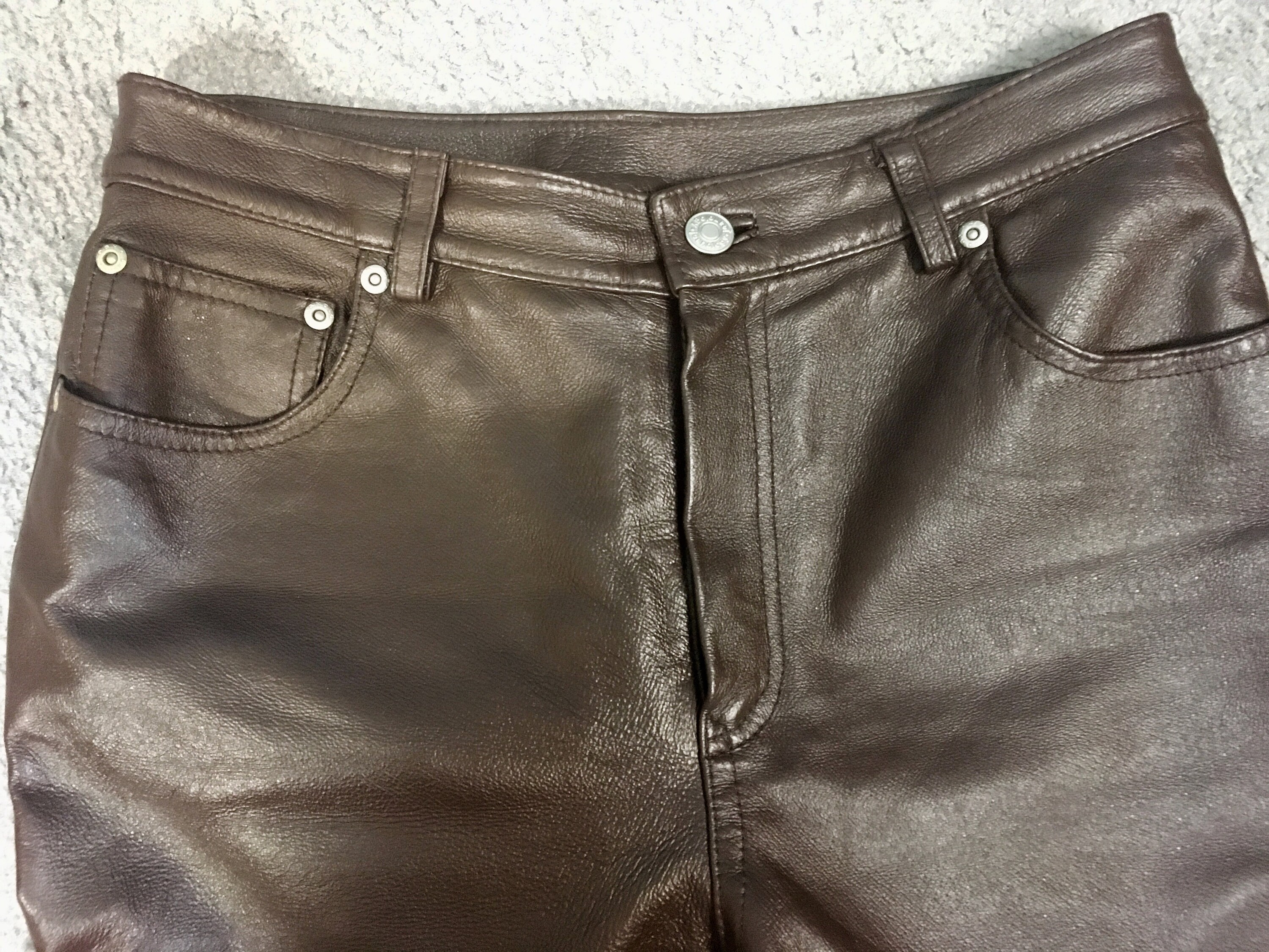 Brown Leather Pants Newport News Size 28 / 6 | Etsy