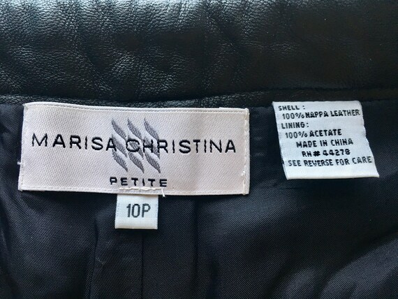 Black Leather Pants - Marisa Christina, Size 31 / 10 … - Gem