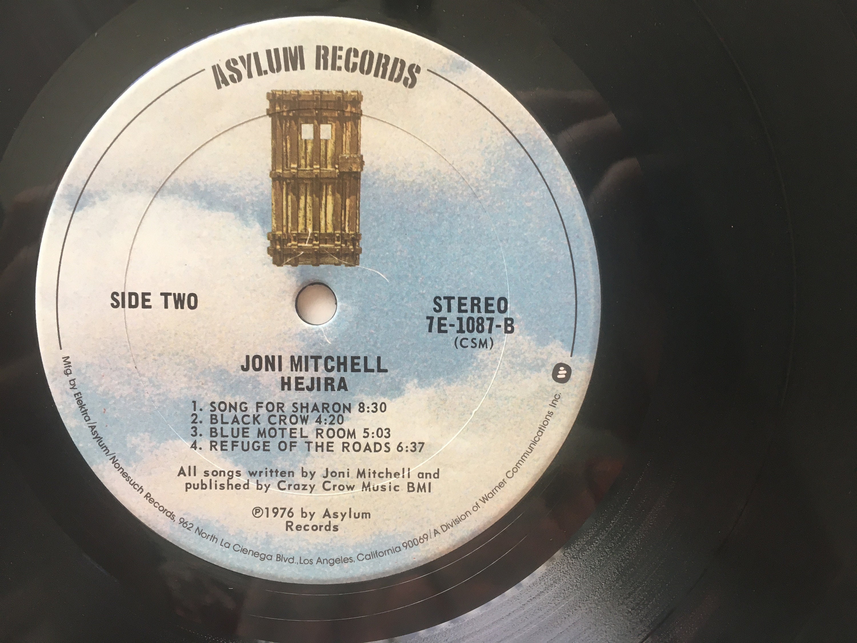 Joni Mitchell - Hejira LP Vinyl Record Album, Asylum Records - 7E