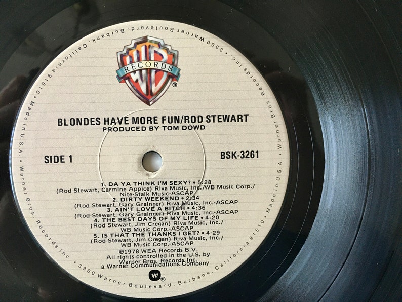 Rod Stewart Blondes Have More Fun LP Vinyl Record Album, Warner Bros. Records-BSK-3261, 1978, Original Pressing image 4