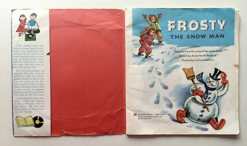 Frosty The Snowman 7' Vinyl Record / 24 Page Read Along image 1